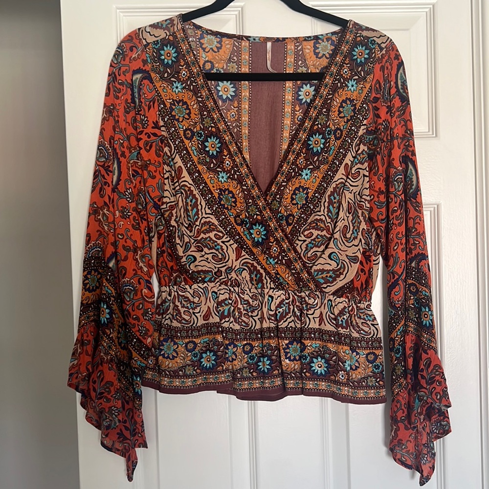 Free people blouse light bell sleeve